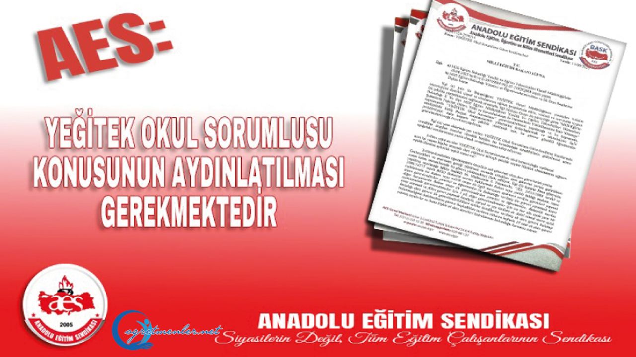 YEĞİTEK Okul Sorumlusu Konusunun Aydınlatılması Gerekmektedir YEĞİTEK Okul Sorumlusu Konusunun Aydınlatılması Gerekmektedir