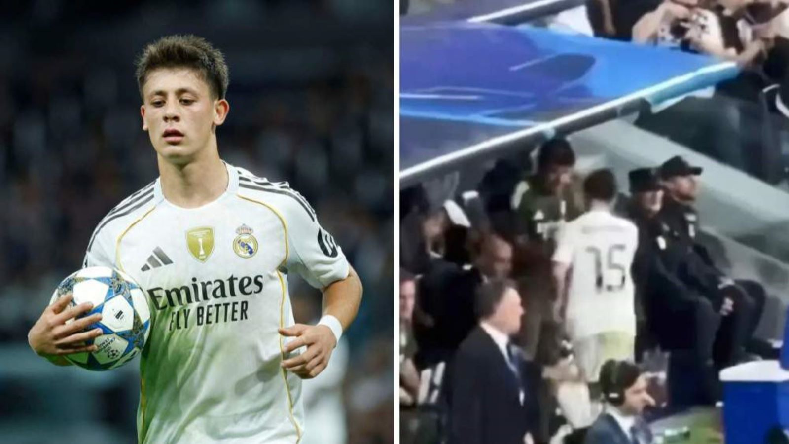 Arda Güler oyundan çıktıktan sonra hızını alamayıp polislerle de tokalaştı