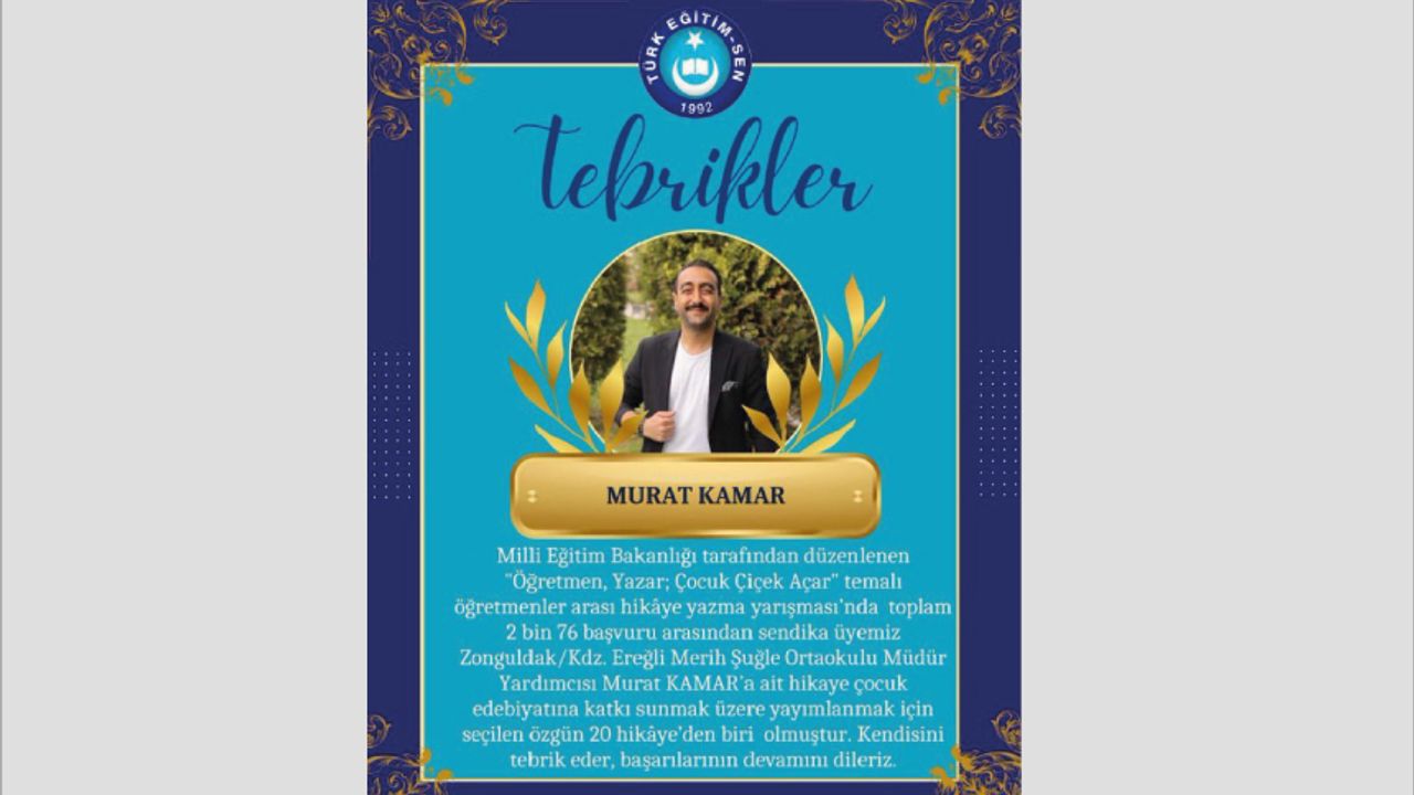 Murat KAMAR’a ait hikaye, çocuk edebiyatına katkı sunacak Murat KAMAR’a ait hikaye, çocuk edebiyatına katkı sunacak